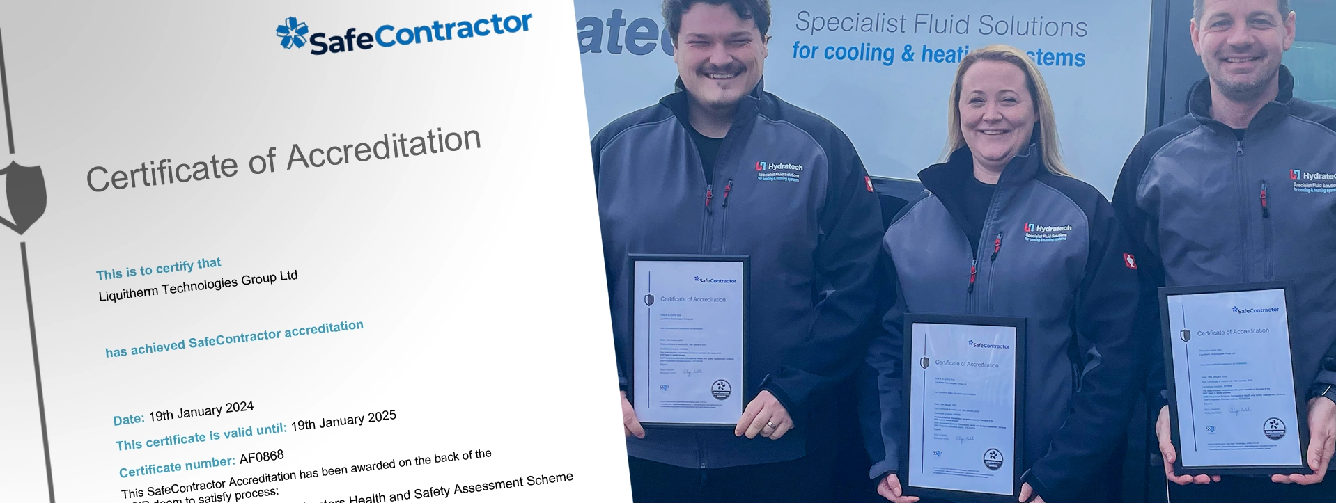 Hydratech showcase their high standards with SafeContractor accreditation